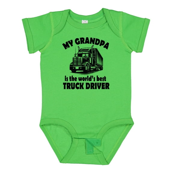 Inktastic Grandpa is Worlds Best Truck Driver Boys or Girls Baby Bodysuit