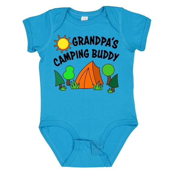 Inktastic Grandpa's Camping Buddy Boys or Girls Baby Bodysuit