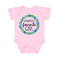 thumbnail image 1 of Inktastic Grandpa's Favorite Girl Blue Flower Wreath Girls Baby Bodysuit, 1 of 5