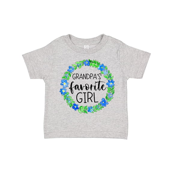 Inktastic Grandpa's Favorite Girl Blue Flower Wreath Girls Toddler T-Shirt