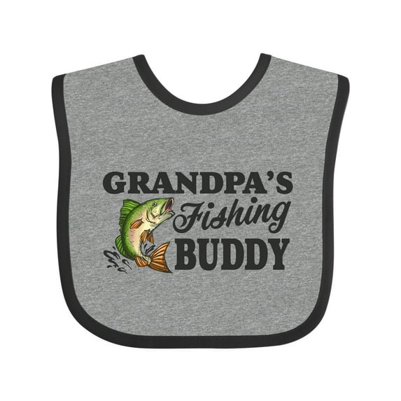 Inktastic Grandpa's Fishing Buddy Boys Baby Bib