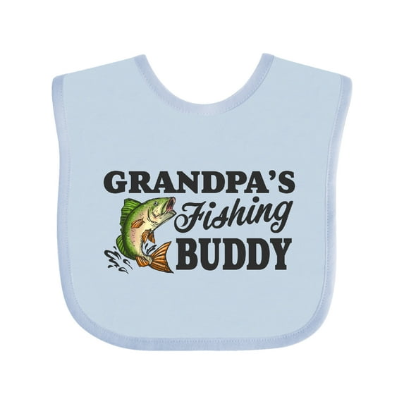 Inktastic Grandpa's Fishing Buddy Boys Baby Bib