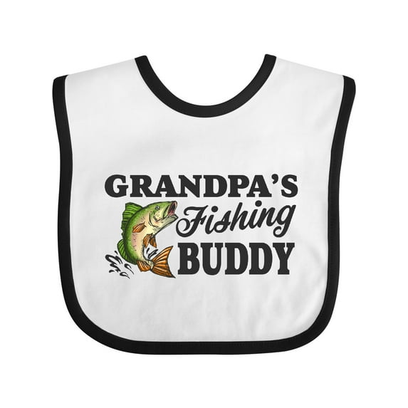 Inktastic Grandpa's Fishing Buddy Boys Baby Bib
