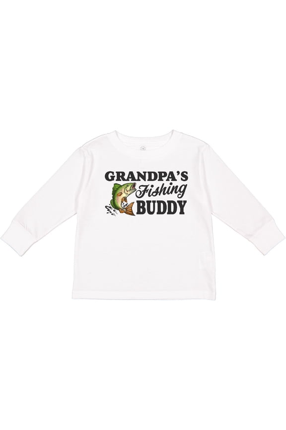 Grandpa's Fishing Buddy Boys Long Sleeve Toddler T-Shirt