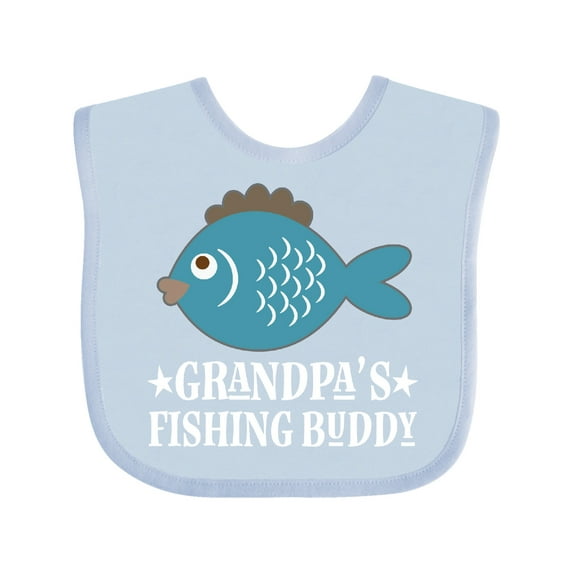 Inktastic Grandpa's Fishing Buddy Little Fisher Boys or Girls Baby Bib