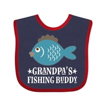 Inktastic Grandpa's Fishing Buddy Little Fisher Boys or Girls Baby Bib