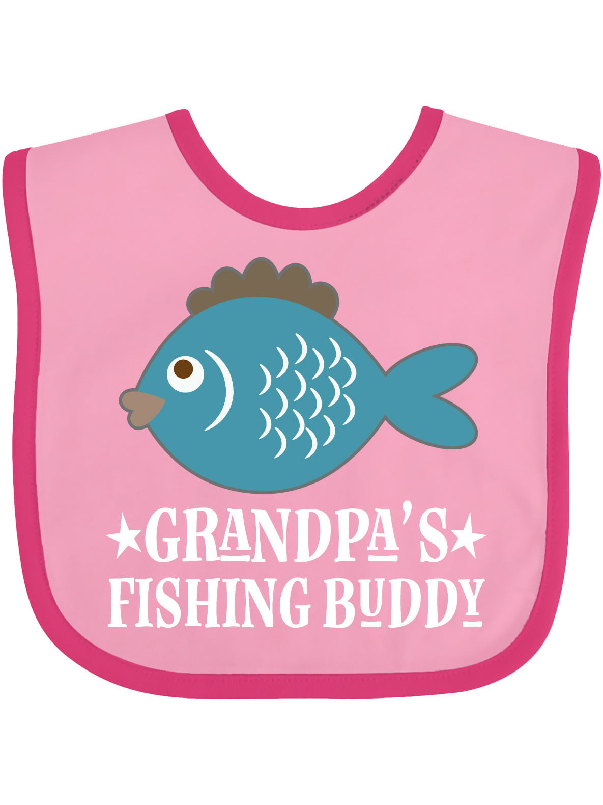 Inktastic Grandpa's Fishing Buddy Little Fisher Boys or Girls Baby Bib