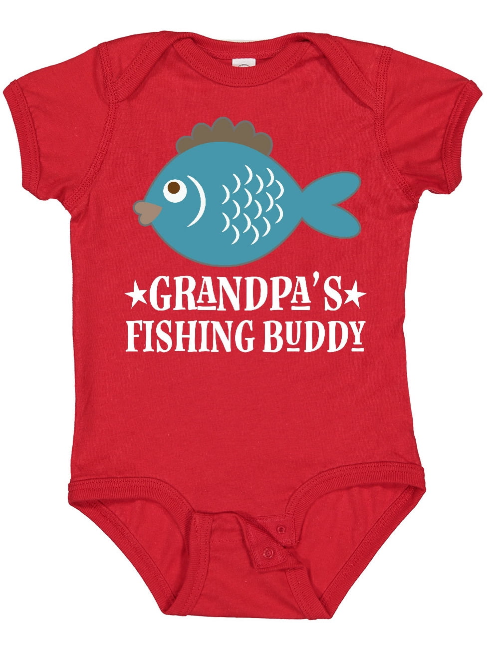 Inktastic Grandpa's Fishing Buddy Little Fisher Boys or Girls Baby