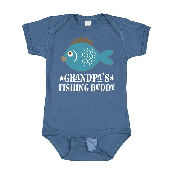 Inktastic Grandpa's Fishing Buddy Little Fisher Boys or Girls Baby Bodysuit
