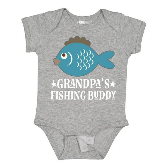 Inktastic Grandpa's Fishing Buddy Little Fisher Boys or Girls Baby Bodysuit