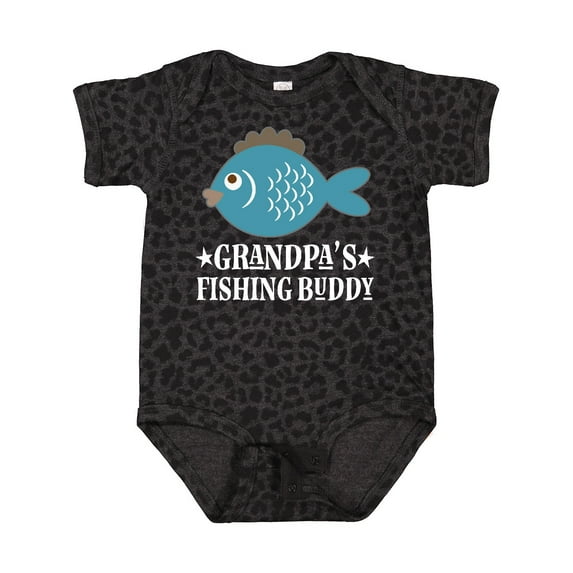 Inktastic Grandpa's Fishing Buddy Little Fisher Boys or Girls Baby Bodysuit