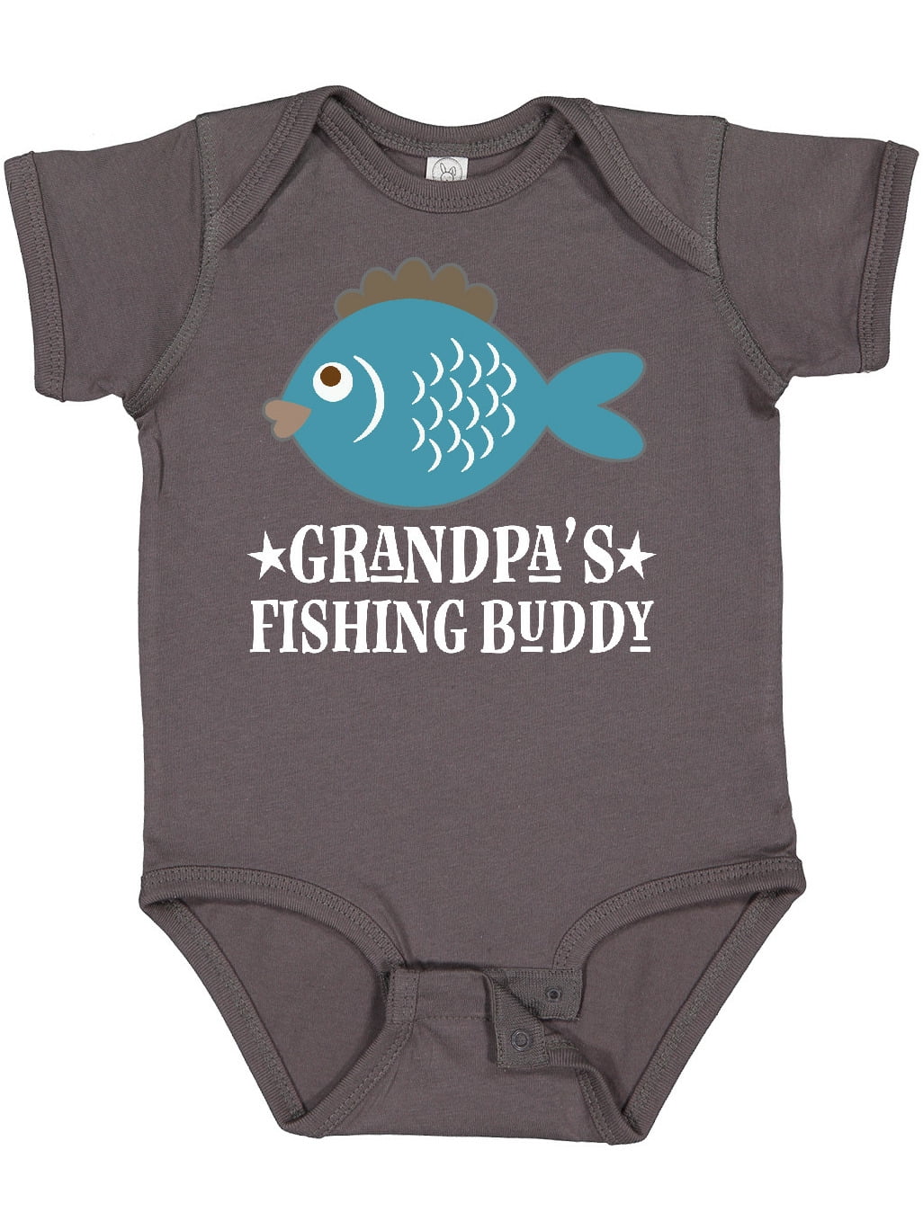 Inktastic Grandpa's Fishing Buddy Little Fisher Boys or Girls Baby Bodysuit  