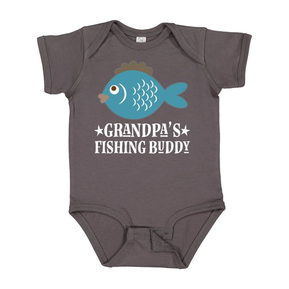 Inktastic Grandpa's Fishing Buddy Little Fisher Boys or Girls Baby Bodysuit