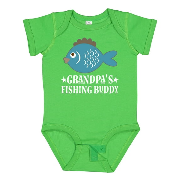 Inktastic Grandpa's Fishing Buddy Little Fisher Boys or Girls Baby Bodysuit