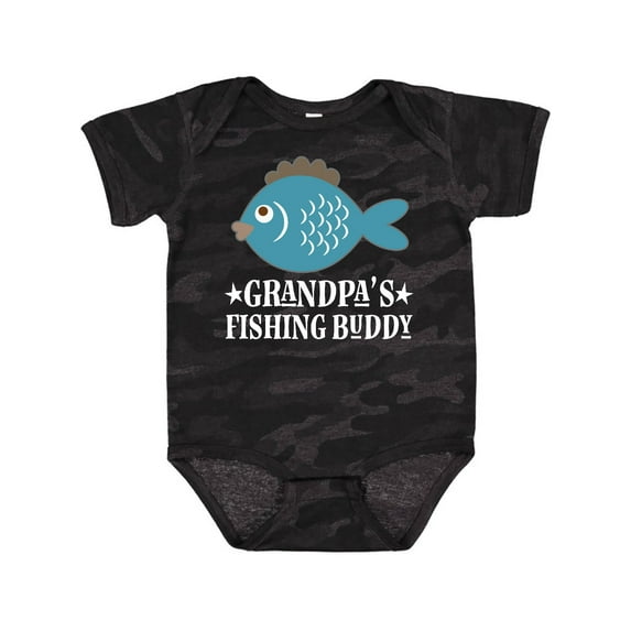 Inktastic Grandpa's Fishing Buddy Little Fisher Boys or Girls Baby Bodysuit