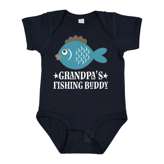 Inktastic Grandpa's Fishing Buddy Little Fisher Boys or Girls Baby Bodysuit