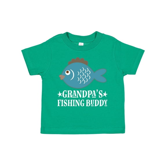 Inktastic Grandpa's Fishing Buddy Little Fisher Boys or Girls Toddler T-Shirt