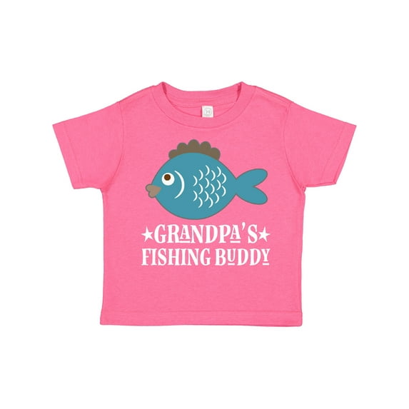 Inktastic Grandpa's Fishing Buddy Little Fisher Boys or Girls Toddler T-Shirt