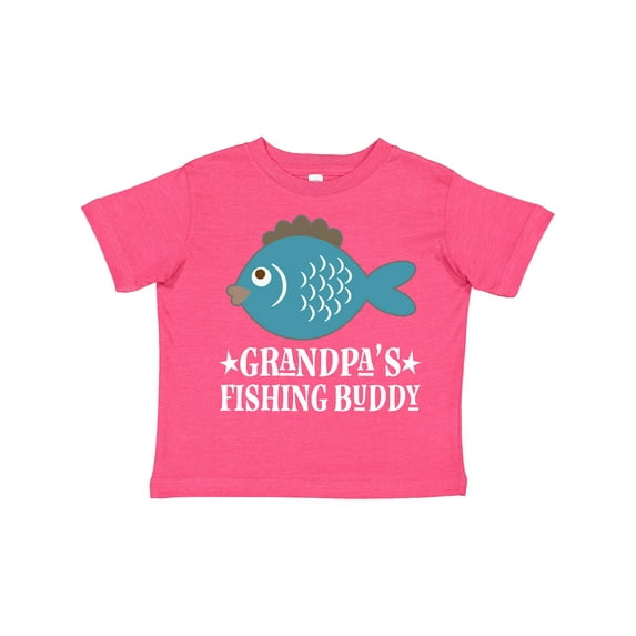 Inktastic Grandpa's Fishing Buddy Little Fisher Boys or Girls Toddler T-Shirt