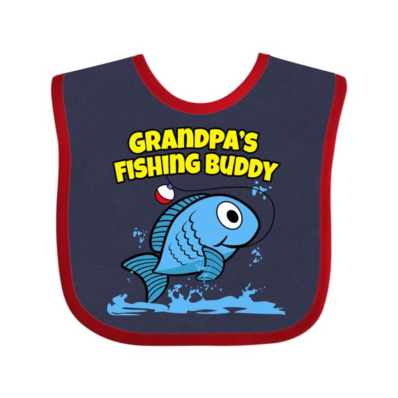 Inktastic Grandpa's Fishing Buddy (blue) Boys or Girls Baby Bib