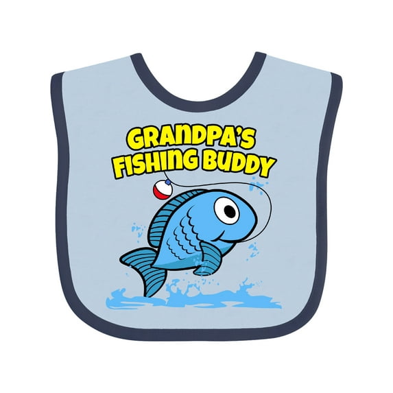 Inktastic Grandpa's Fishing Buddy (blue) Boys or Girls Baby Bib