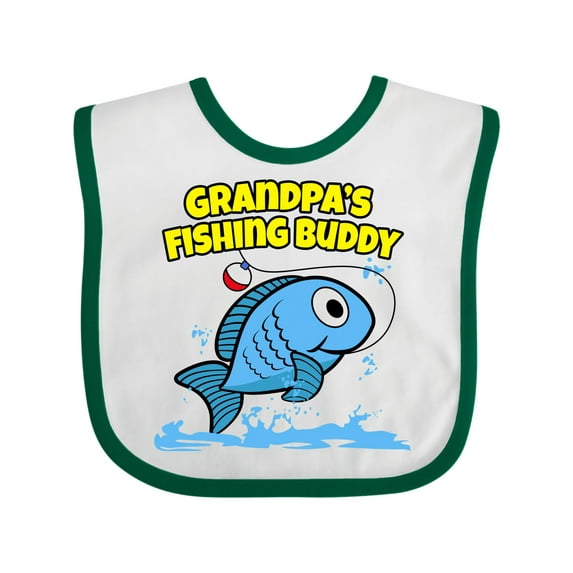Inktastic Grandpa's Fishing Buddy (blue) Boys or Girls Baby Bib