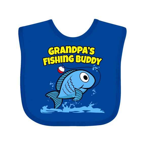 Inktastic Grandpa's Fishing Buddy (blue) Boys or Girls Baby Bib