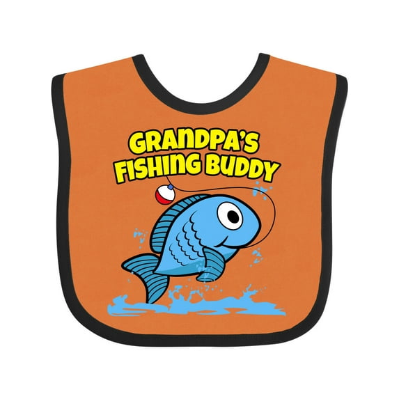 Inktastic Grandpa's Fishing Buddy (blue) Boys or Girls Baby Bib