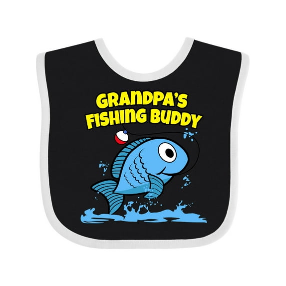 Inktastic Grandpa's Fishing Buddy (blue) Boys or Girls Baby Bib