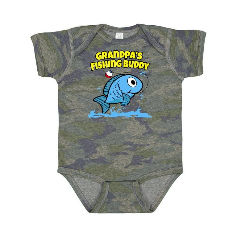 Inktastic Grandpa's Fishing Buddy (blue) Boys or Girls Baby Bodysuit 