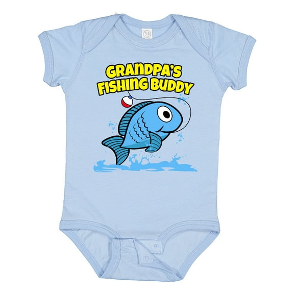 Inktastic Grandpa's Fishing Buddy (blue) Boys or Girls Baby Bodysuit