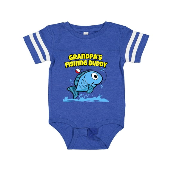 Inktastic Grandpa's Fishing Buddy (blue) Boys or Girls Baby Bodysuit
