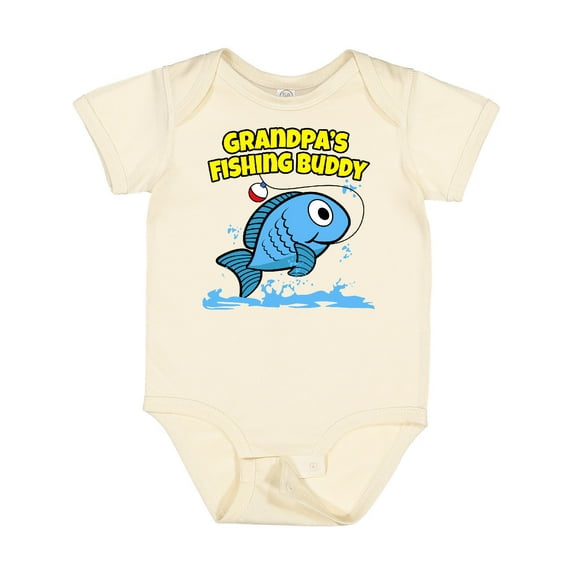 Inktastic Grandpa's Fishing Buddy (blue) Boys or Girls Baby Bodysuit