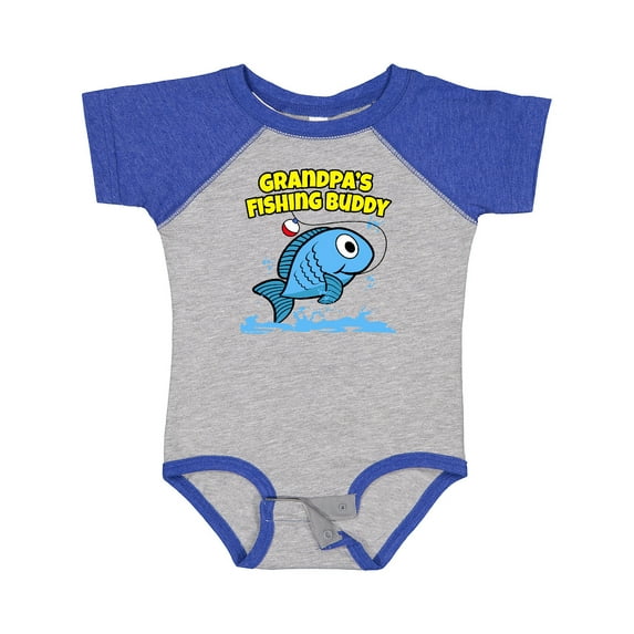 Inktastic Grandpa's Fishing Buddy (blue) Boys or Girls Baby Bodysuit