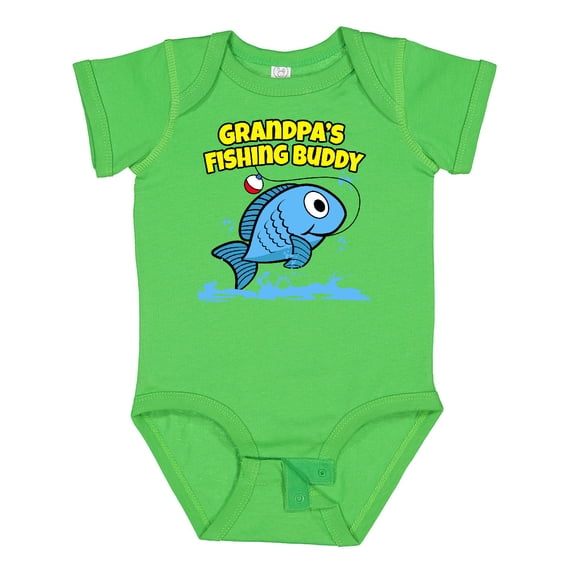 Inktastic Grandpa's Fishing Buddy (blue) Boys or Girls Baby Bodysuit