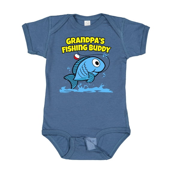 Inktastic Grandpa's Fishing Buddy (blue) Boys or Girls Baby Bodysuit