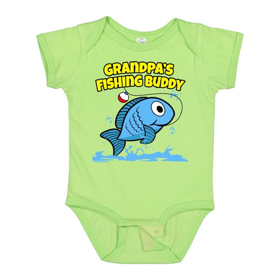 Inktastic Grandpa's Fishing Buddy (blue) Boys or Girls Baby Bodysuit