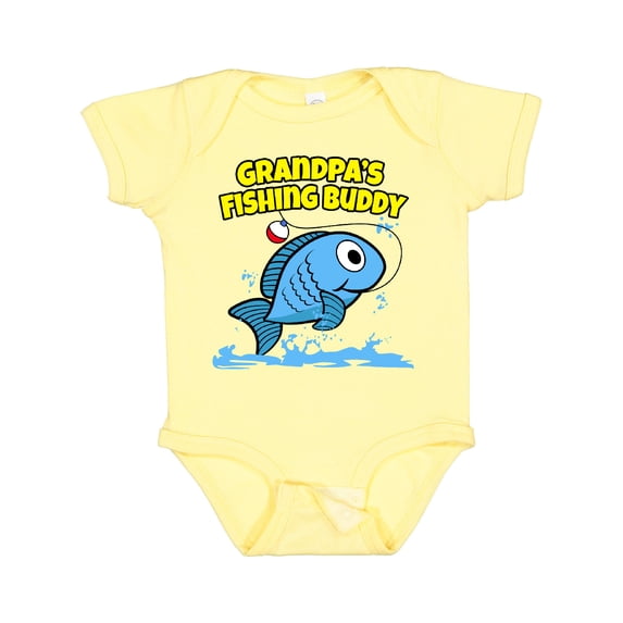 Inktastic Grandpa's Fishing Buddy (blue) Boys or Girls Baby Bodysuit