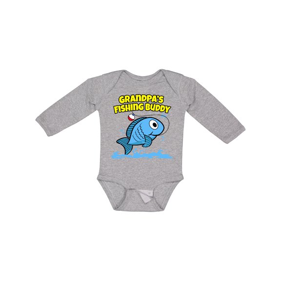 Inktastic Grandpa's Fishing Buddy (blue) Boys or Girls Long Sleeve Baby Bodysuit