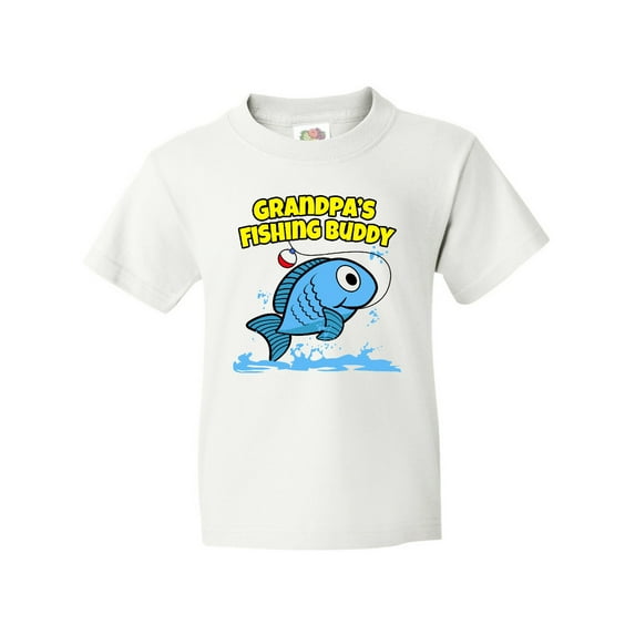 Inktastic Grandpa's Fishing Buddy (blue) Youth T-Shirt