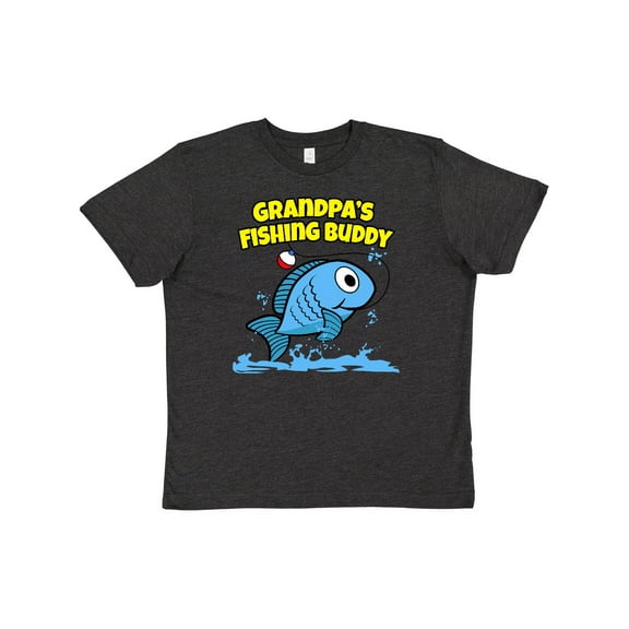Inktastic Grandpa's Fishing Buddy (blue) Youth T-Shirt