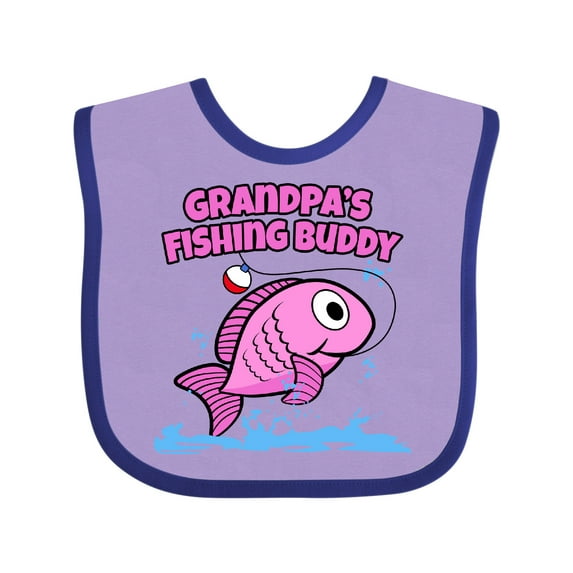 Inktastic Grandpa's Fishing Buddy (pink) Girls Baby Bib
