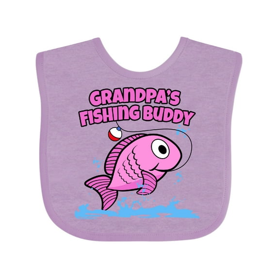 Inktastic Grandpa's Fishing Buddy (pink) Girls Baby Bib