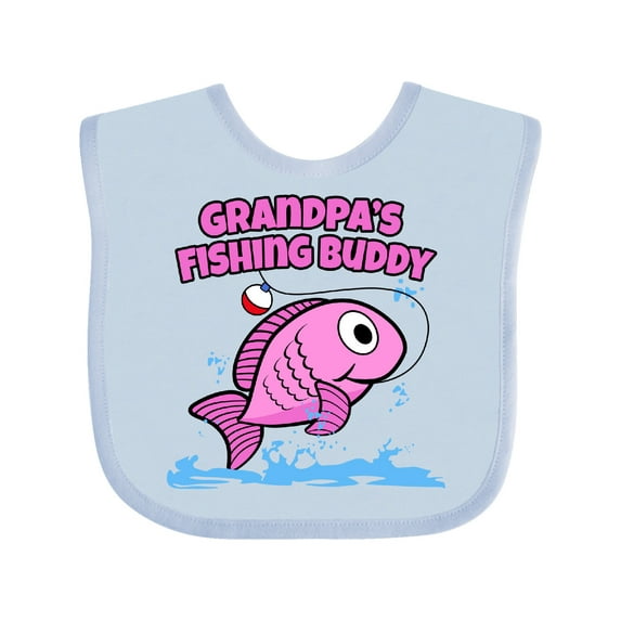 Inktastic Grandpa's Fishing Buddy (pink) Girls Baby Bib