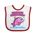 thumbnail image 1 of Inktastic Grandpa's Fishing Buddy (pink) Girls Baby Bib, 1 of 4