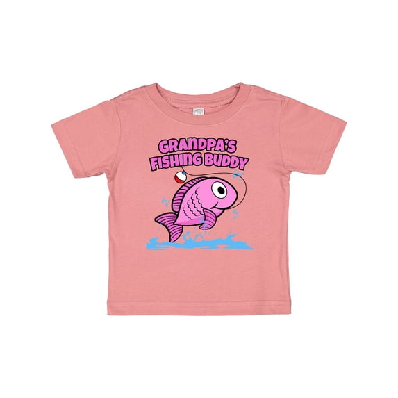 Inktastic Grandpa's Fishing Buddy (pink) Girls Baby T-Shirt