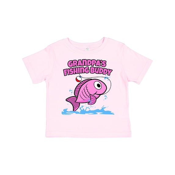Inktastic Grandpa's Fishing Buddy (pink) Girls Toddler T-Shirt