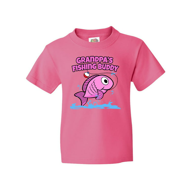 Inktastic Grandpa's Fishing Buddy (pink) Youth T-Shirt
