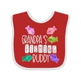 thumbnail image 1 of Inktastic Grandpa's Fishing Buddy with Colorful Fish Boys or Girls Baby Bib, 1 of 4