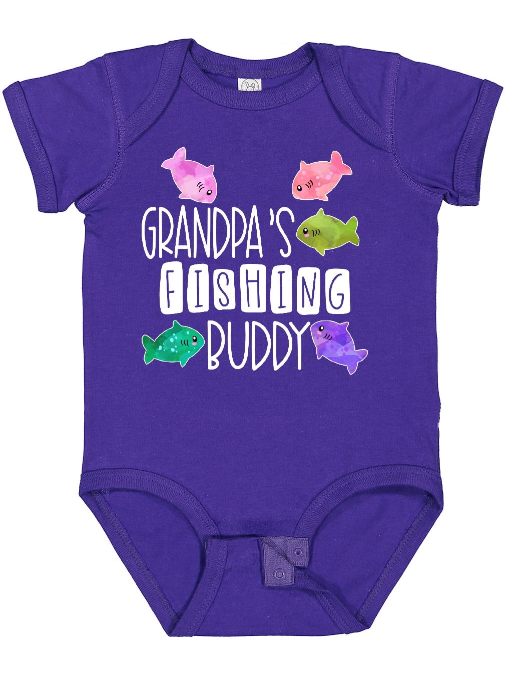 Inktastic Grandpa's Fishing Buddy with Colorful Fish Boys or Girls Baby  Bodysuit 